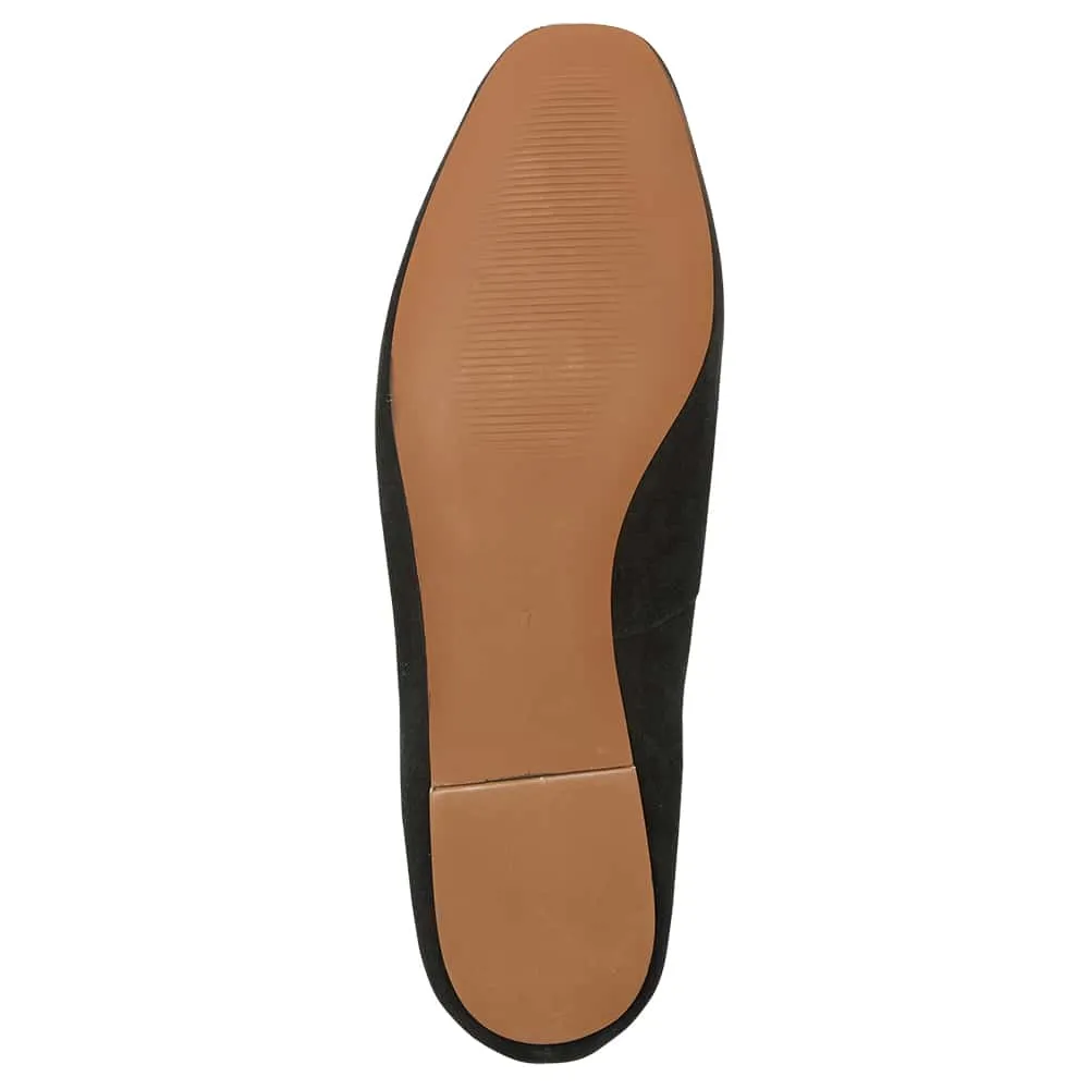 Amanda Flat in Black Suede