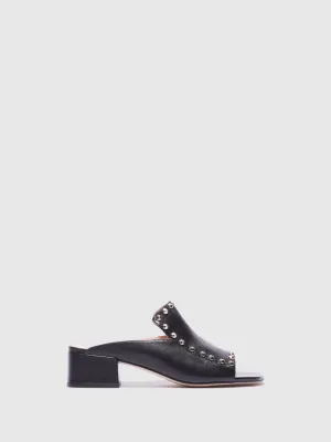 Black Appliqus Mules