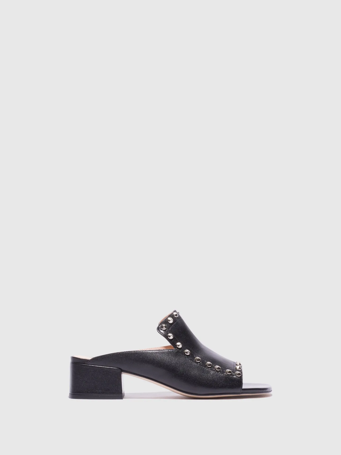 Black Appliqus Mules