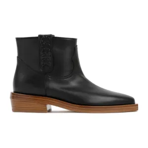 Black Leather Reza Bootie