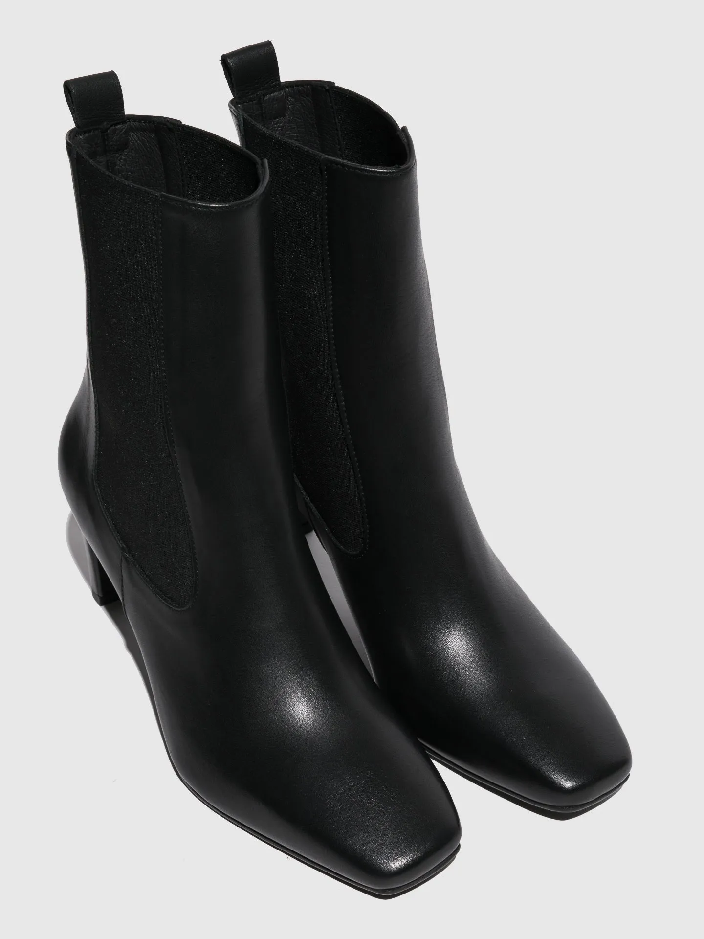 Black Square Toe Boots