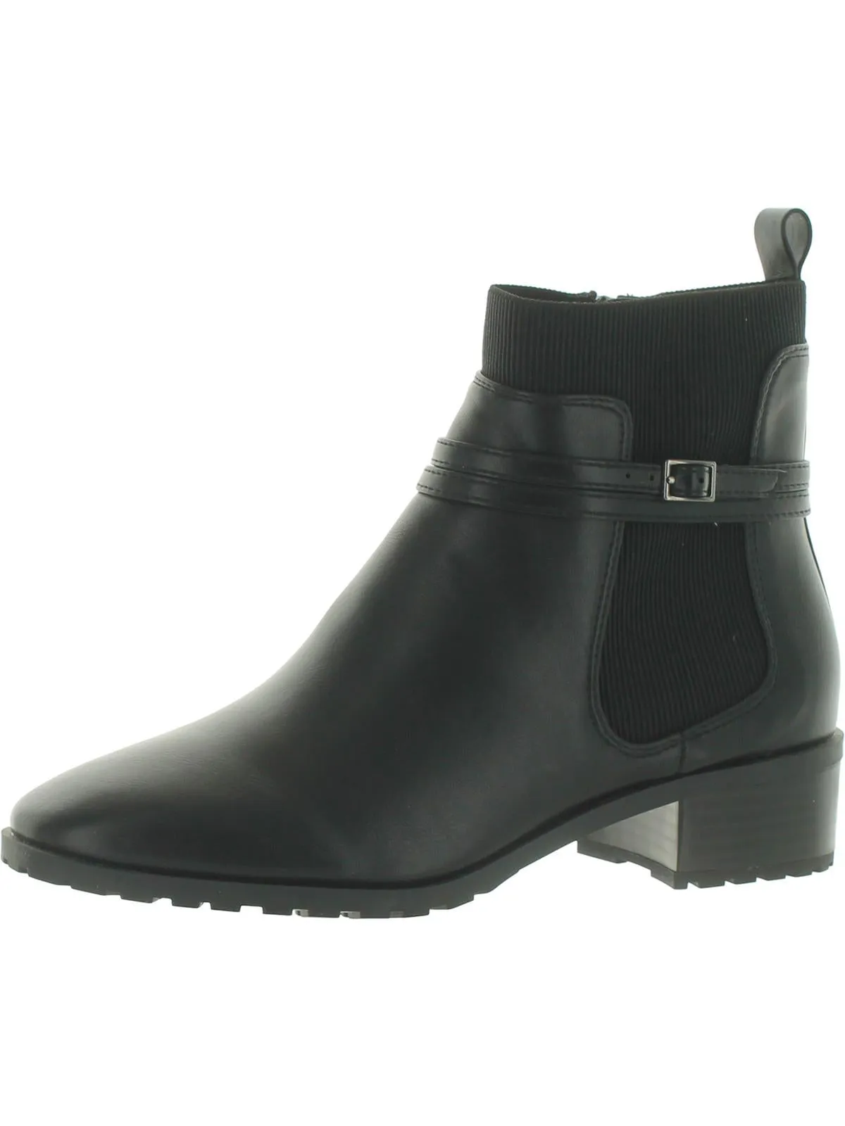 Cassie Womens Faux Leather Zip Up Ankle Boots