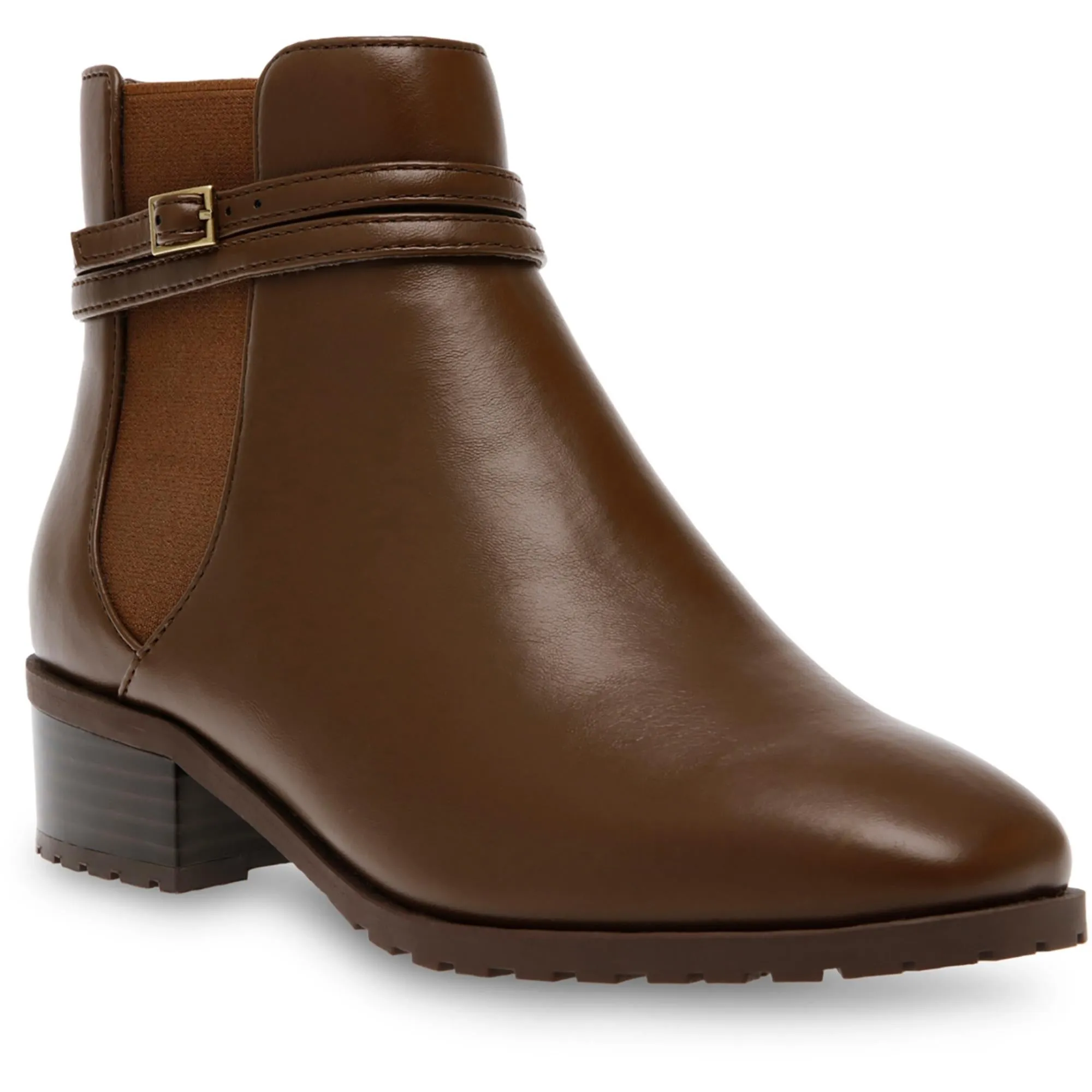 Cassie Womens Faux Leather Zip Up Ankle Boots