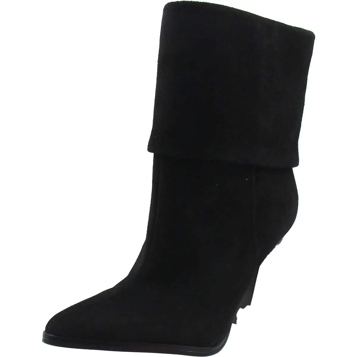 Cerise Womens Block Heel Faux Suede Ankle Boots