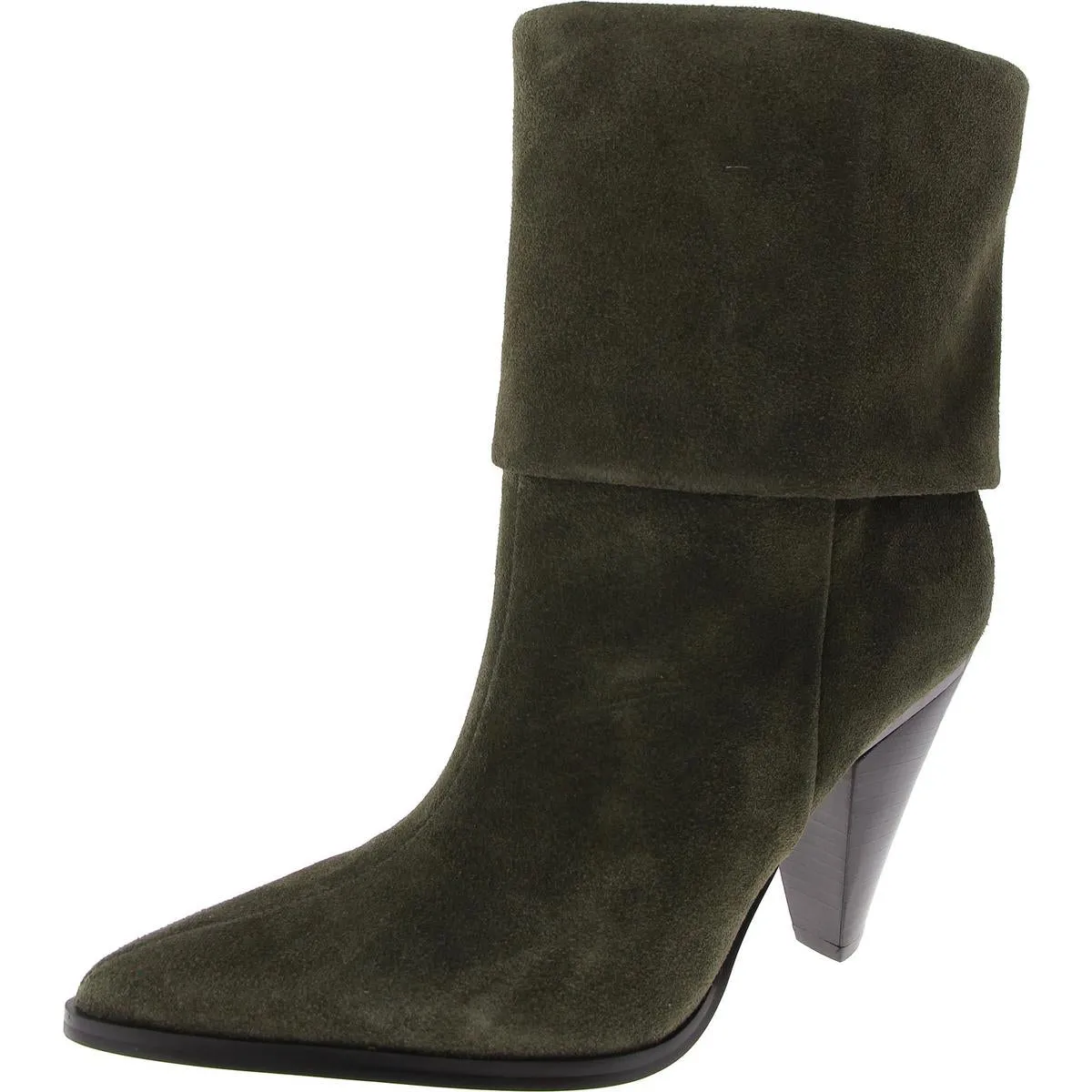 Cerise Womens Block Heel Faux Suede Ankle Boots