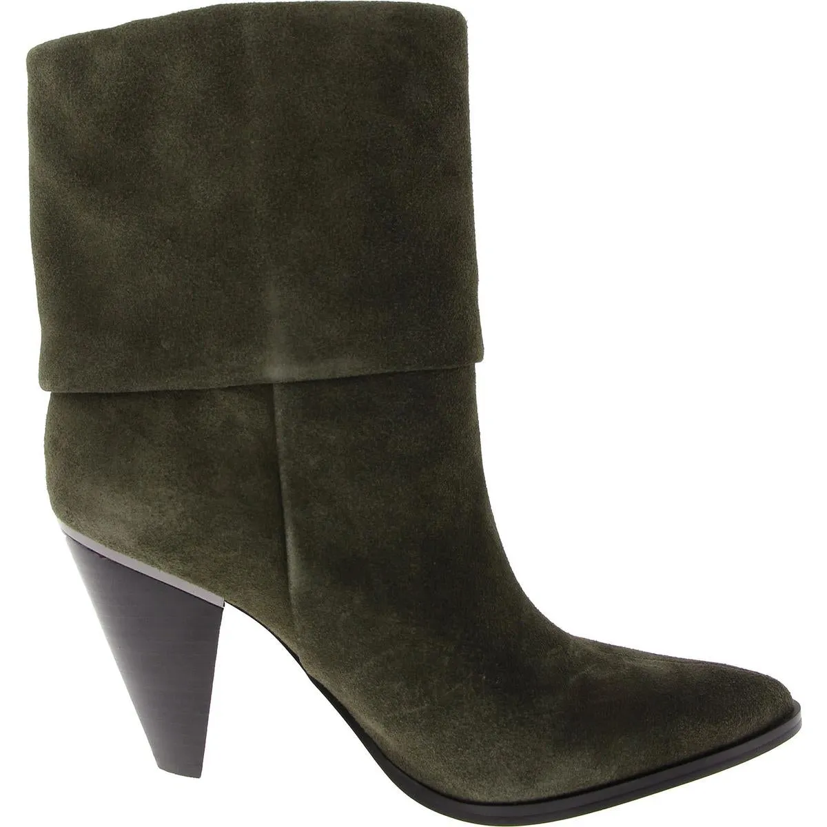 Cerise Womens Block Heel Faux Suede Ankle Boots
