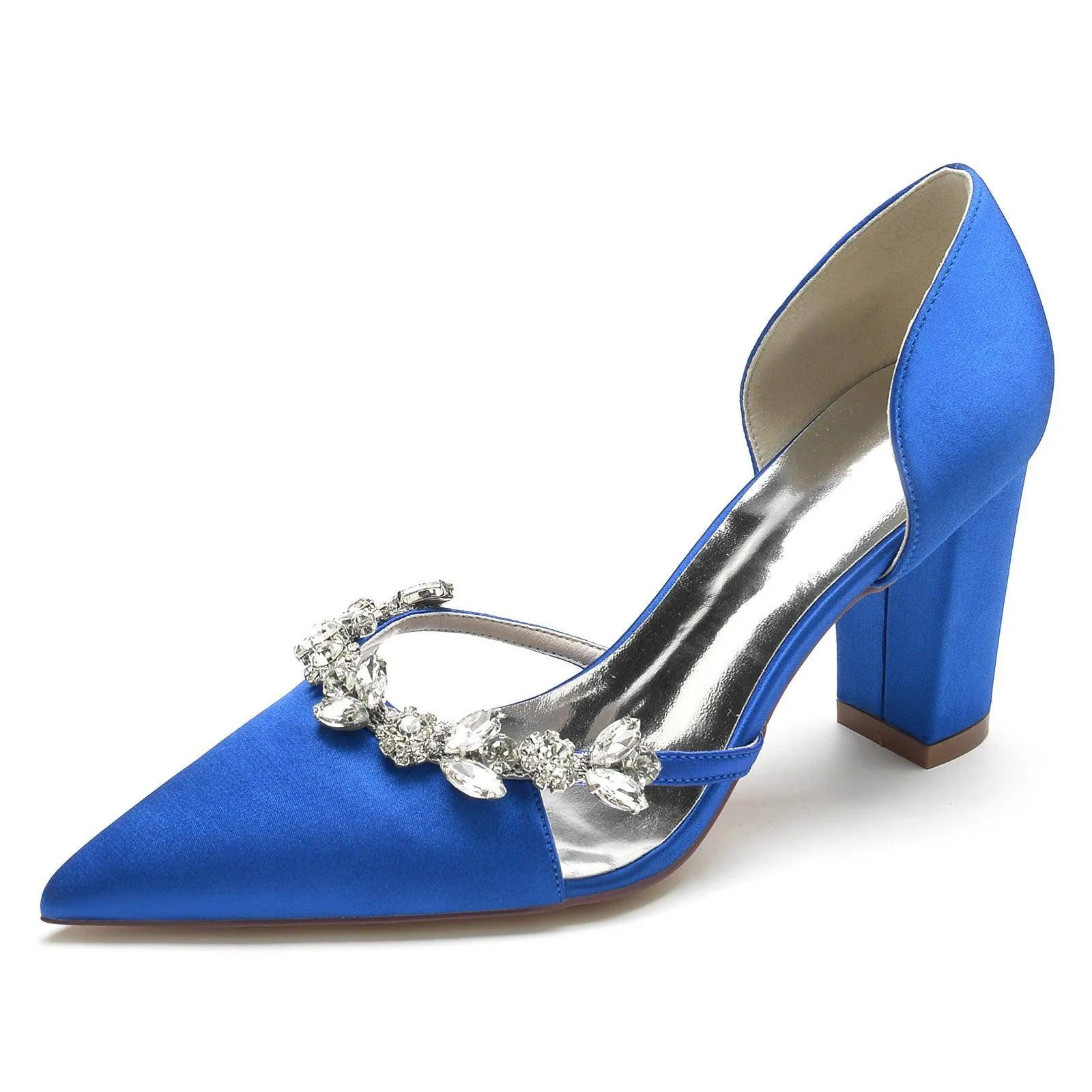 Chunky Heel 8.5cm Silk-Like Shoes CK0186