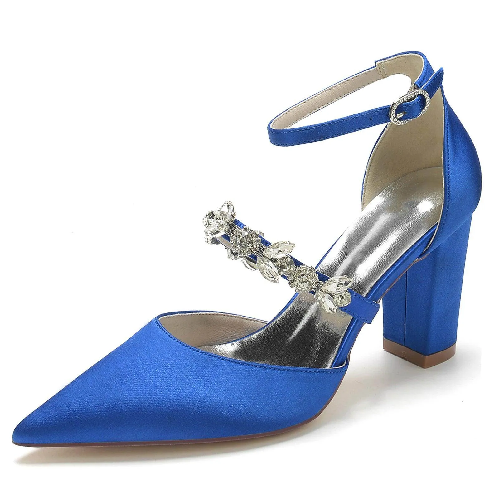Chunky Heel 8.5cm Silk-Like Shoes CK0187