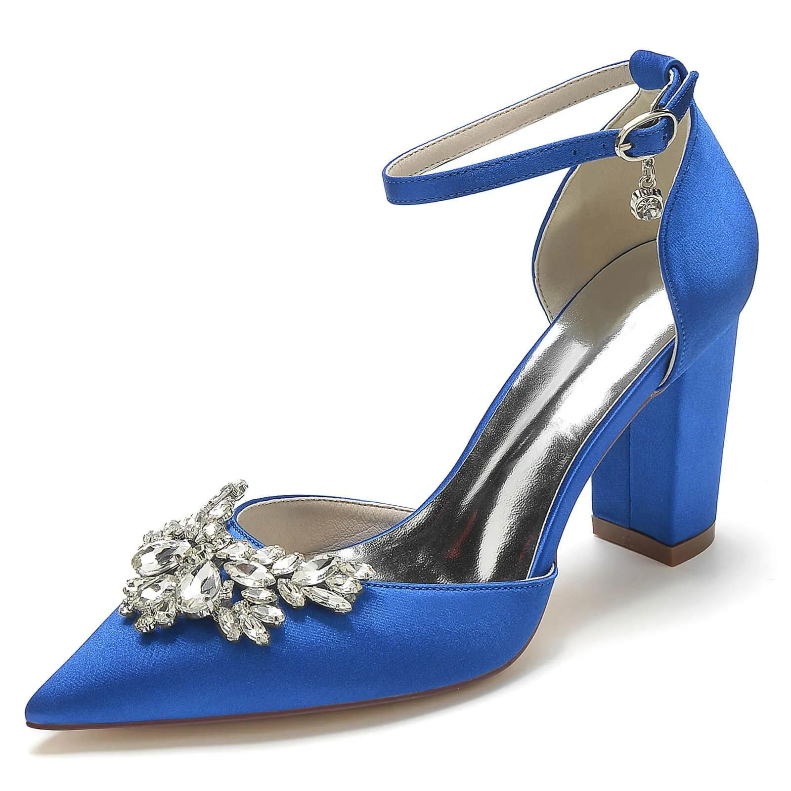 Chunky Heel 8.5cm Silk-Like Shoes CK0398