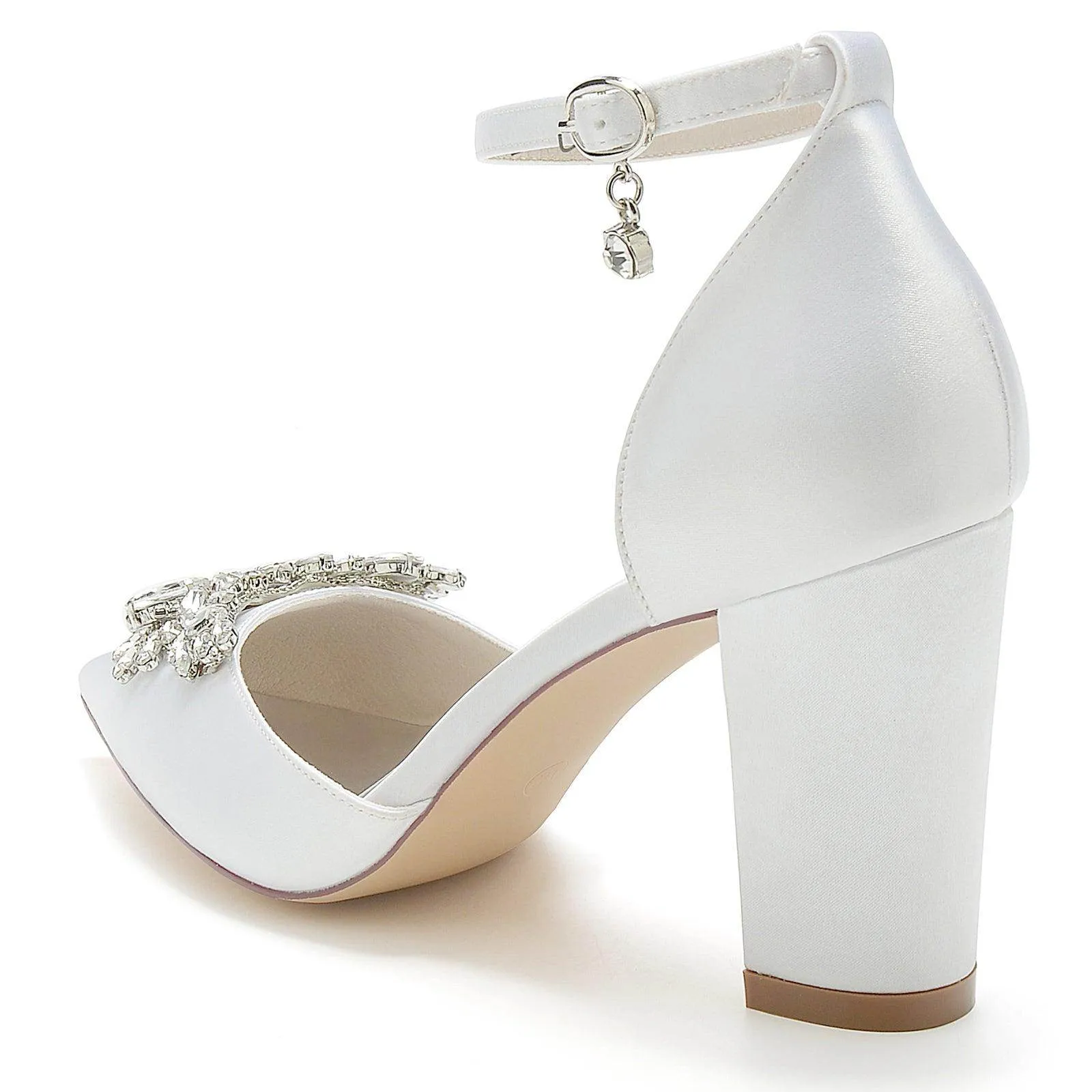 Chunky Heel 8.5cm Silk-Like Shoes CK0398