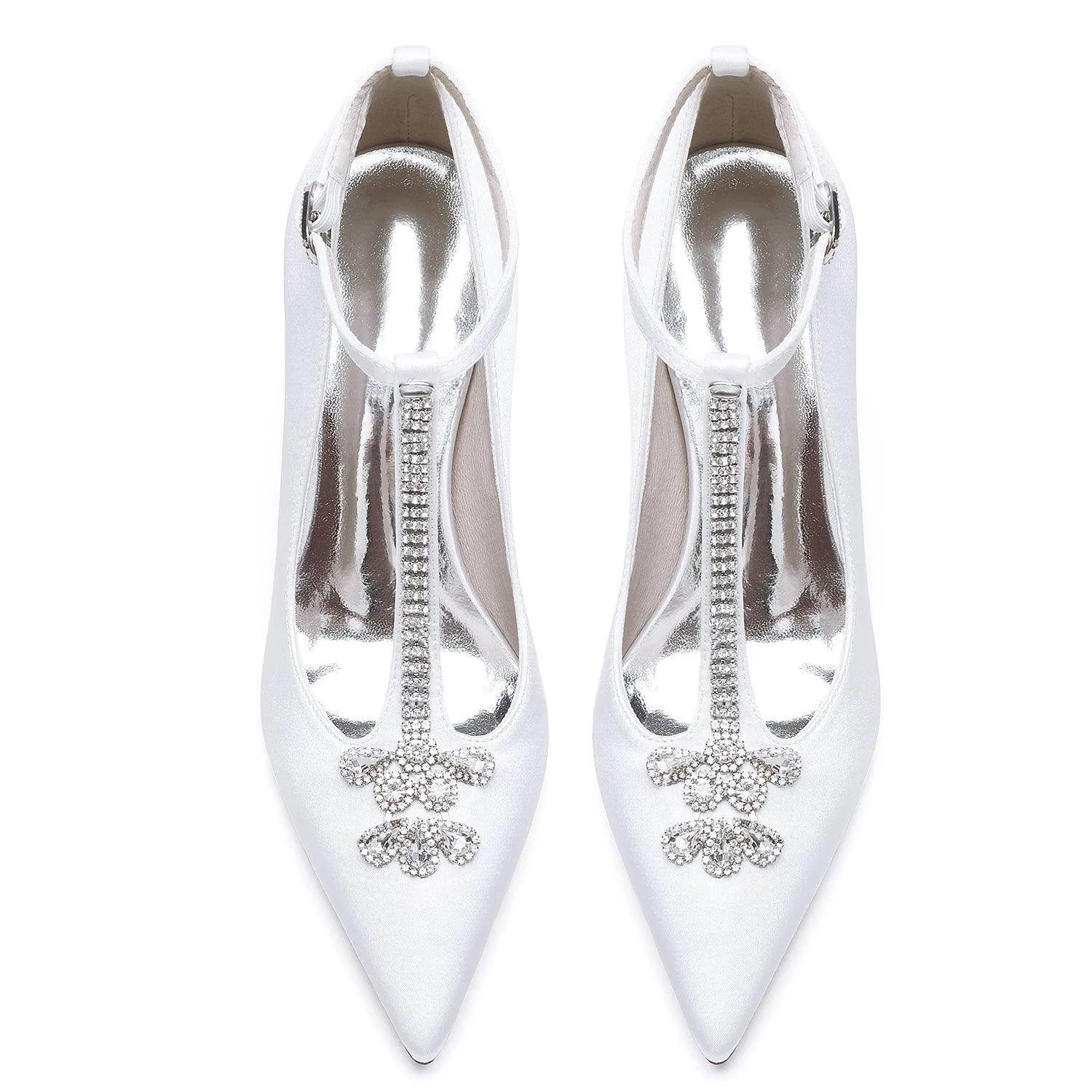 Chunky Heel 8.5cm Silk-Like Shoes CK0468