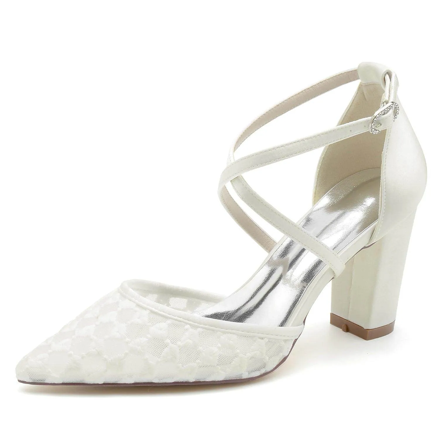 Chunky Heel 8.5cm Tulle Shoes CK0199