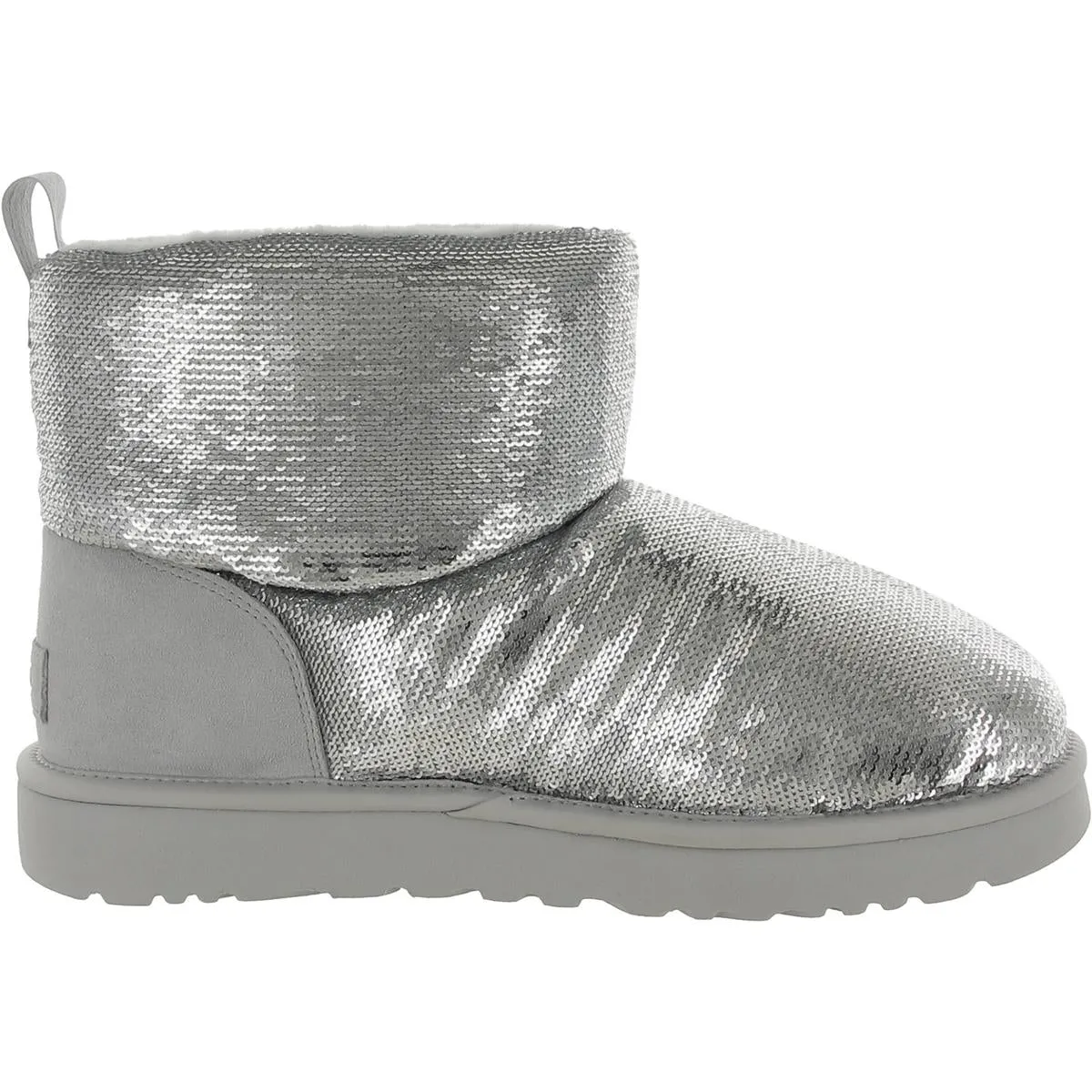 Classic Mini Mirror Ball Womens Suede Trim Sequined Winter & Snow Boots