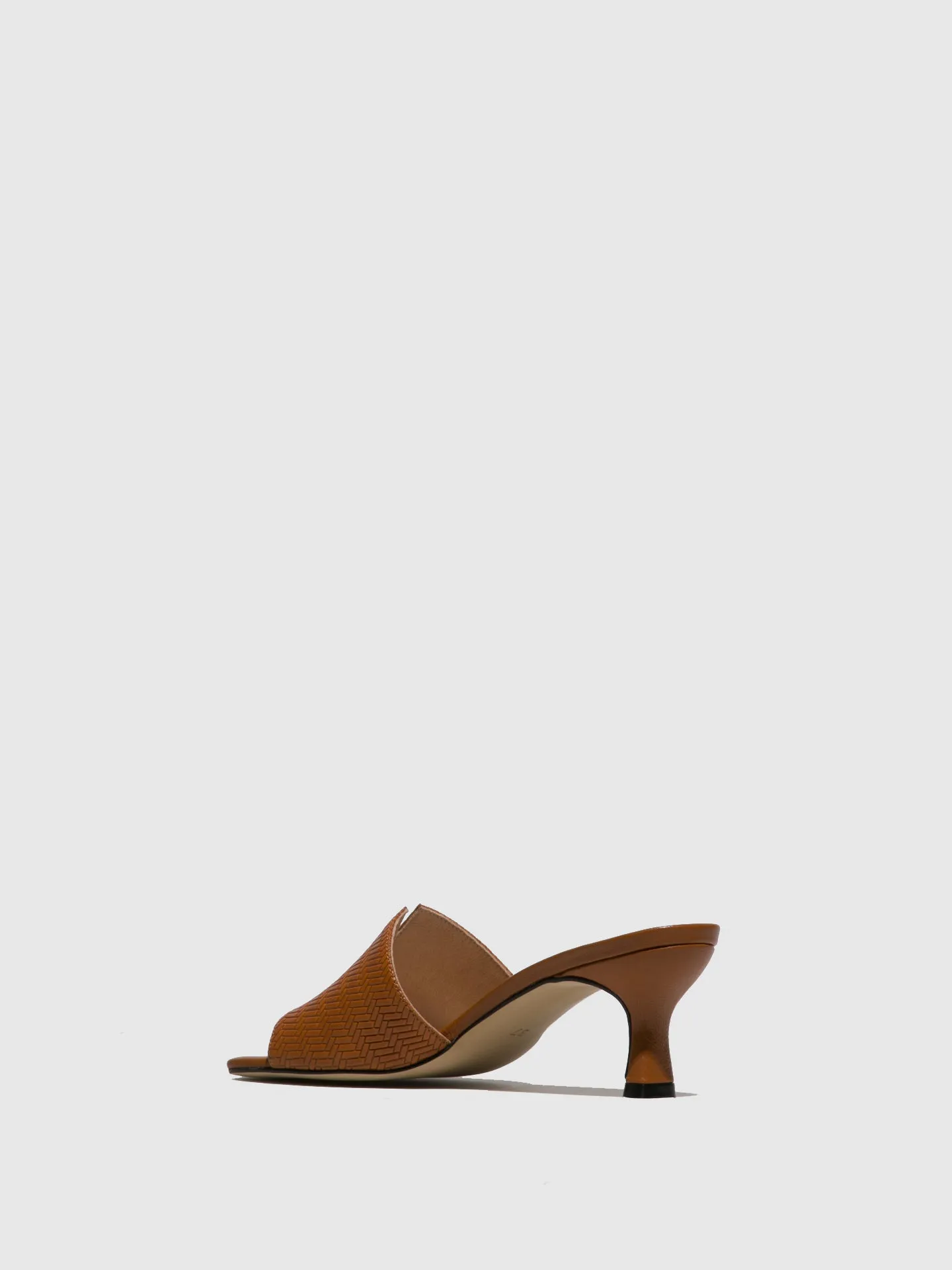 Cognac Kitten Heel Mules