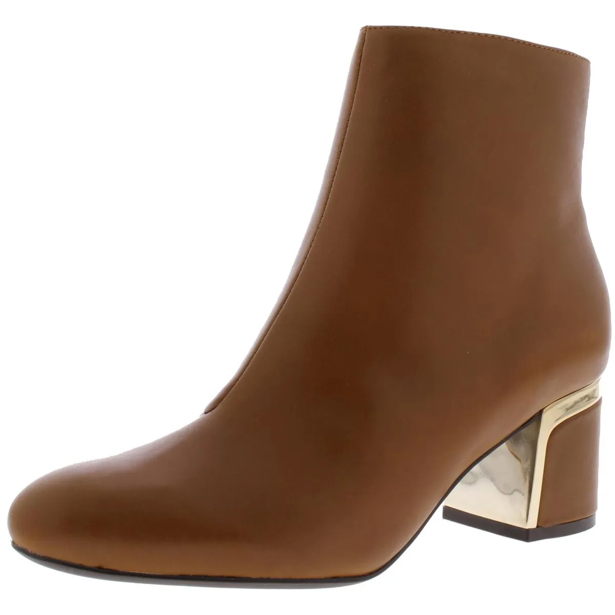 Corrie Womens Leather Contrast Trim Booties