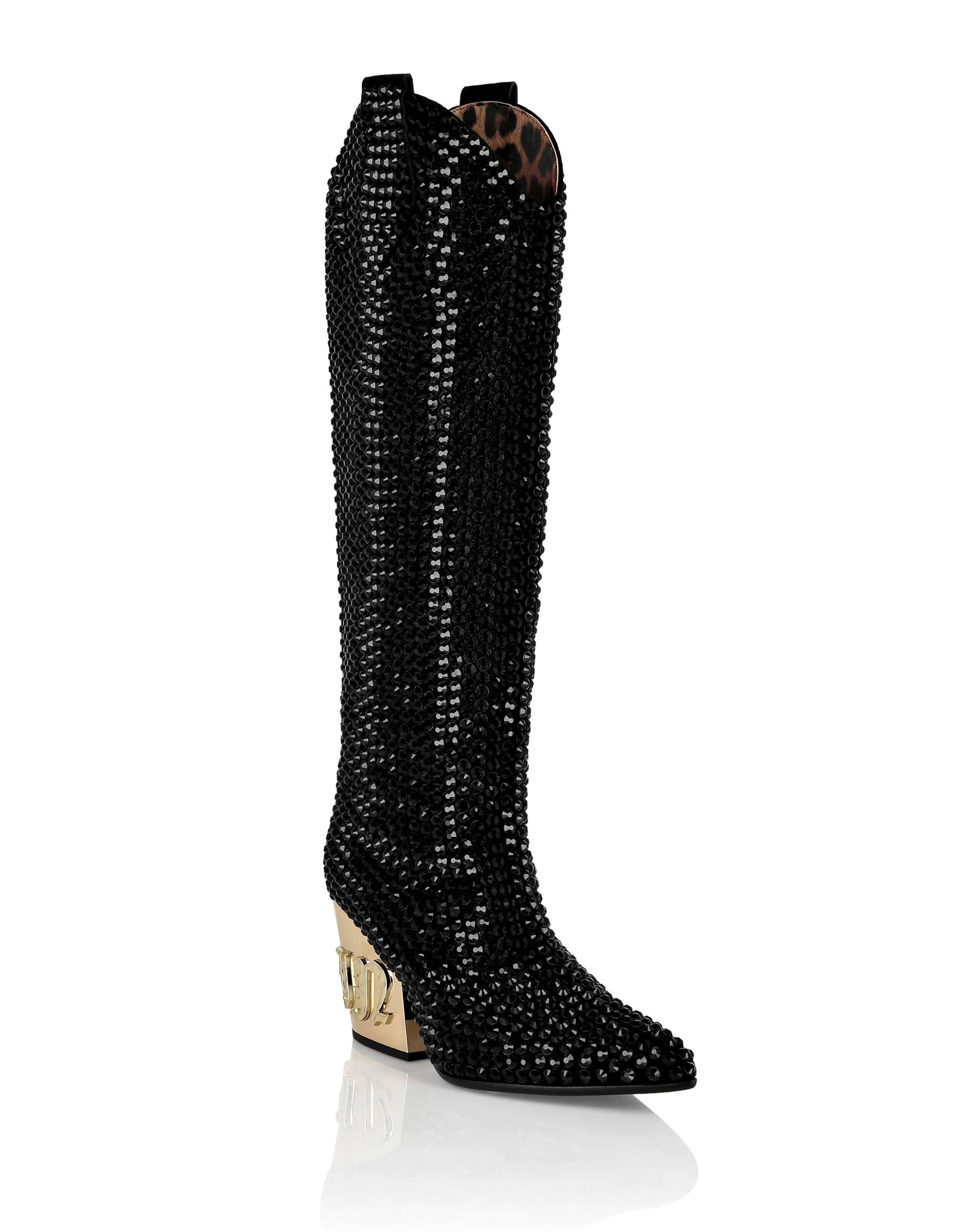CowBoy Mid-Heel Boots  Gothic Plein with Crystals