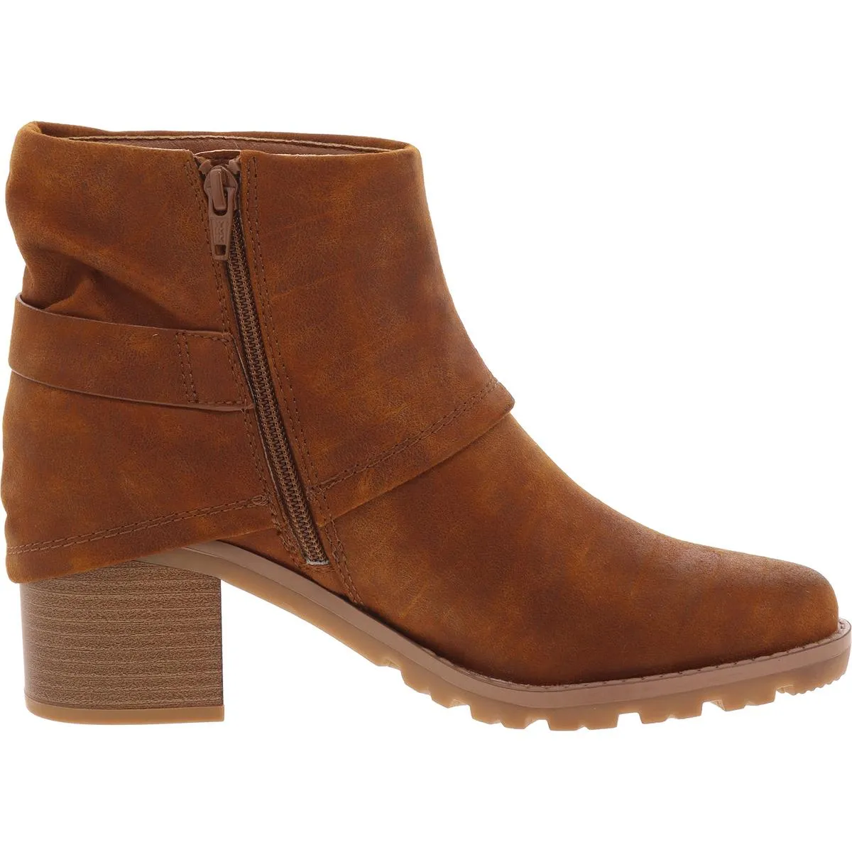 Deborah Womens Zipper Faux Leather Booties