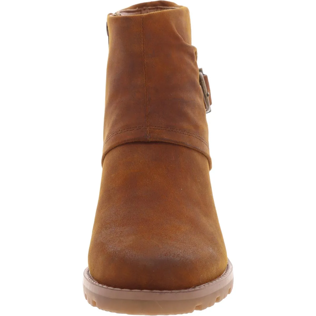 Deborah Womens Zipper Faux Leather Booties