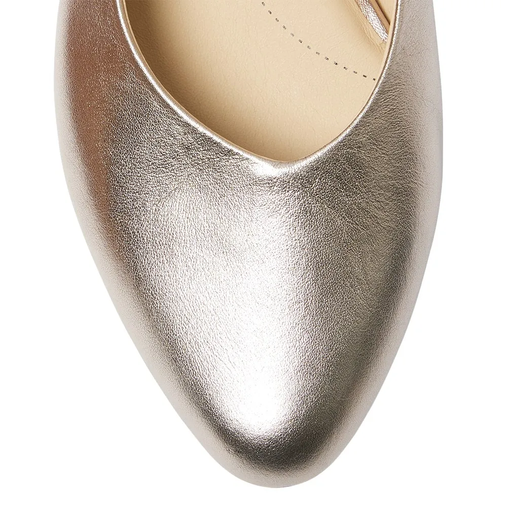 Delta Flat in Pewter Leather
