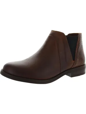 Demi2 Beat Womens Leather Snake Print Booties