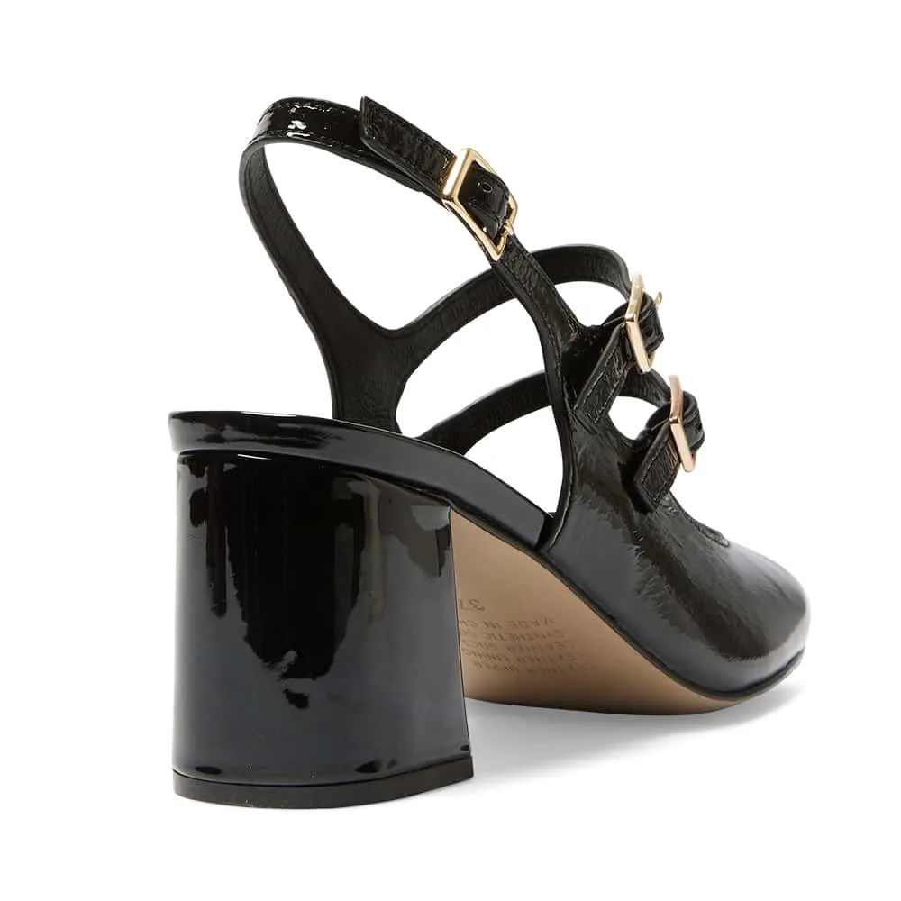Diana Heel in Black Patent