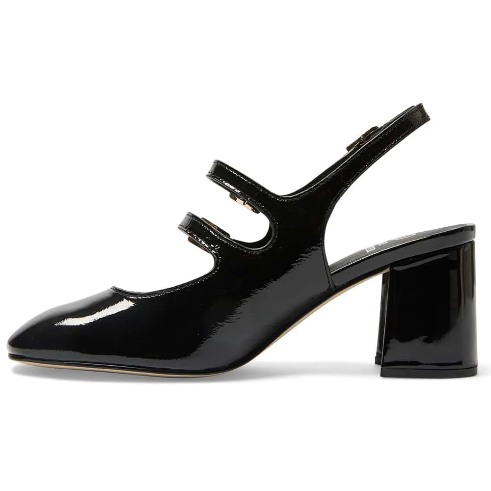 Diana Heel in Black Patent