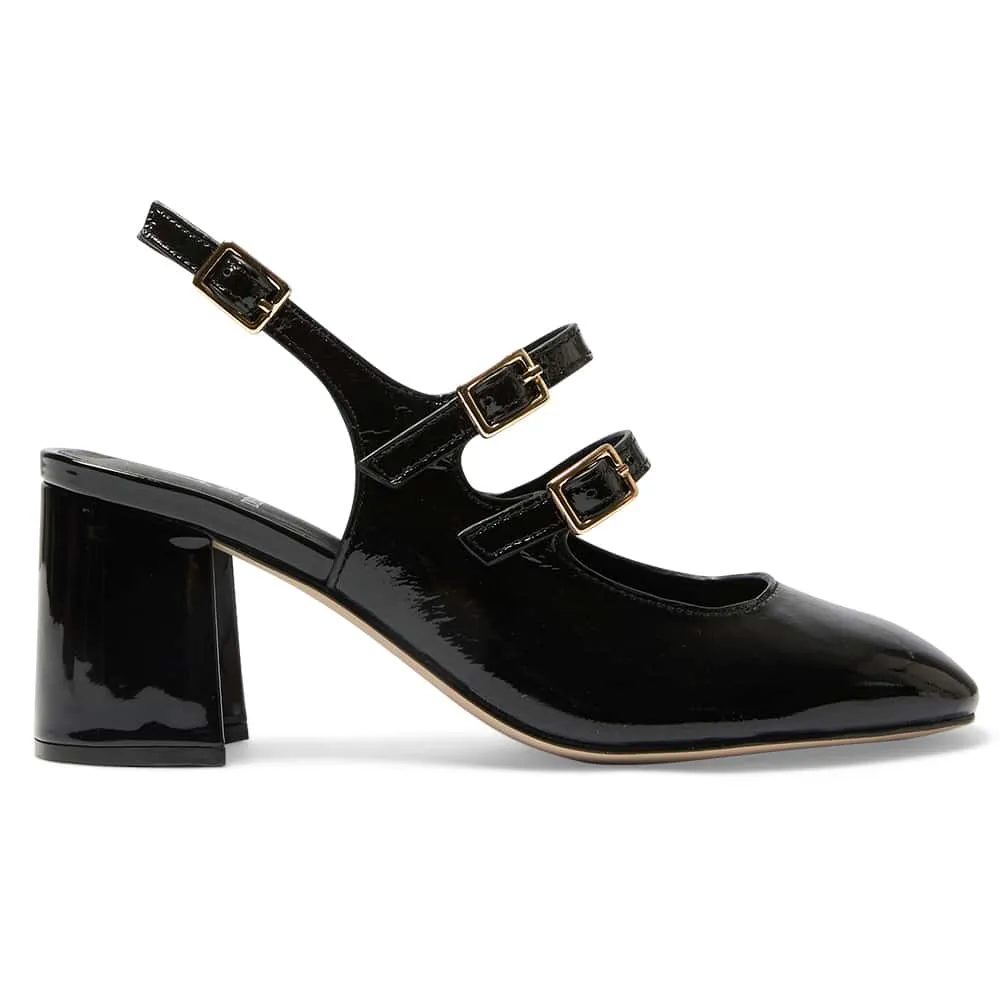 Diana Heel in Black Patent