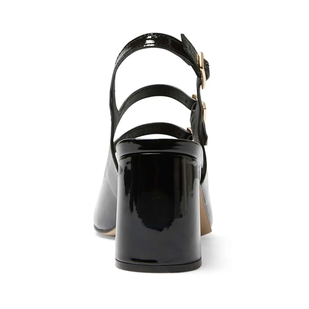 Diana Heel in Black Patent