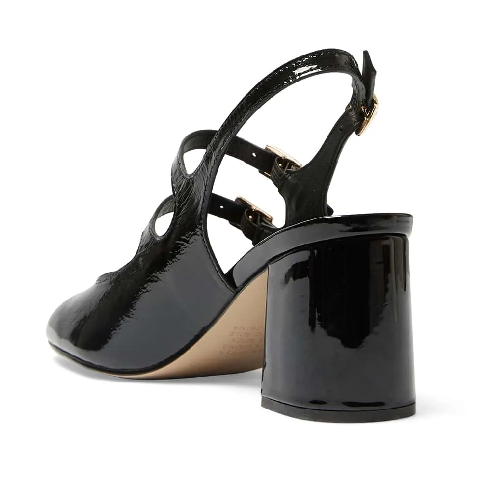 Diana Heel in Black Patent