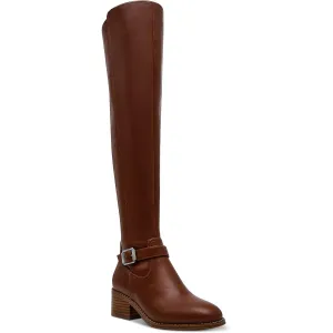 Elyse Womens Leather Trim Faux Leather Over-The-Knee Boots