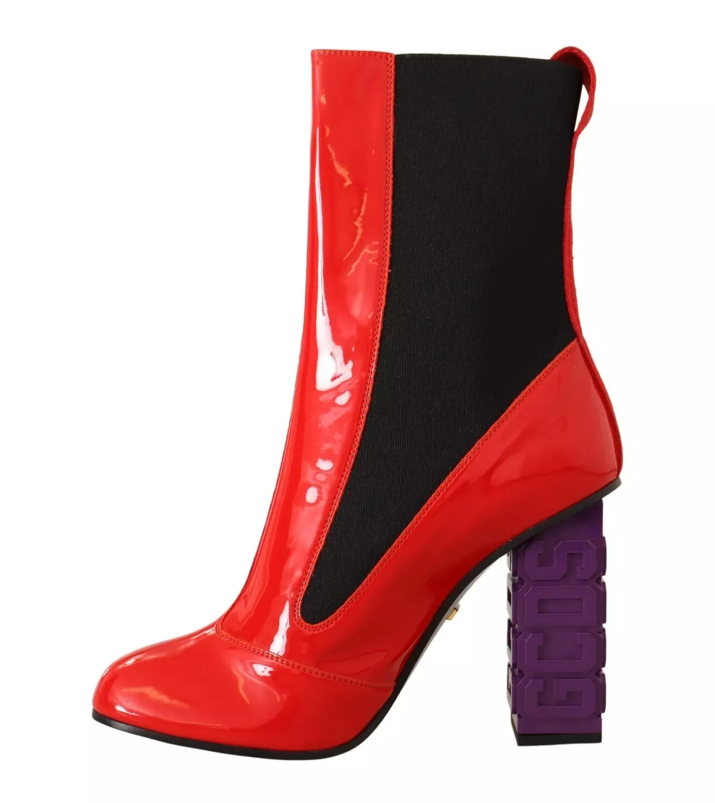 GCDS Leather Fabric Logo Heel Ankle Boots Women's Shoes (Pre-Owned)