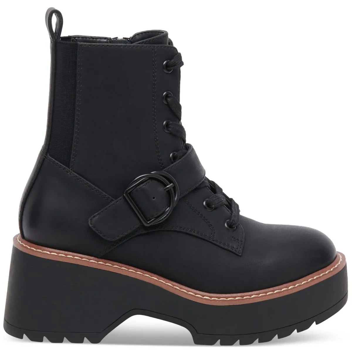 Gecko Womens Faux Leather Waterproof Combat & Lace-Up Boots