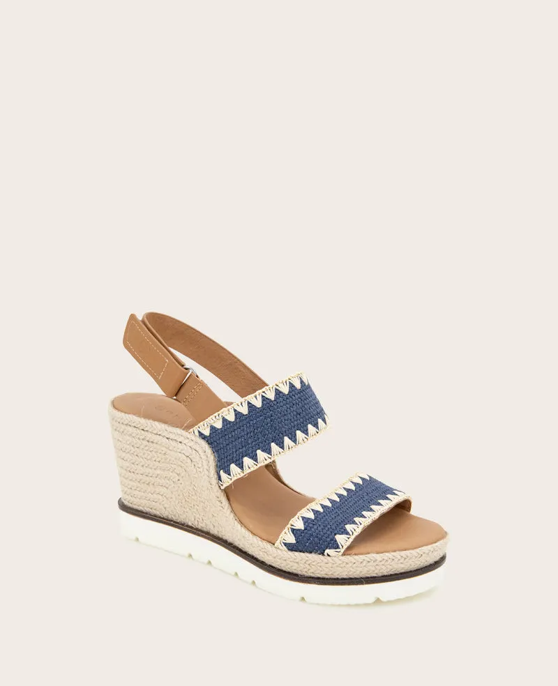 GENTLE SOULS - Evora Textile Espadrille Wedge