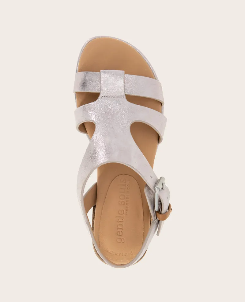 GENTLE SOULS - Haisley Leather Metallic Combo Sandal