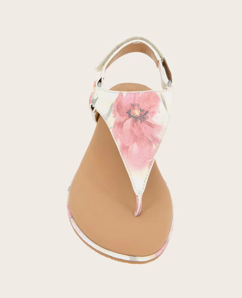 GENTLE SOULS - Holly Suede Floral Ankle Strap Thong