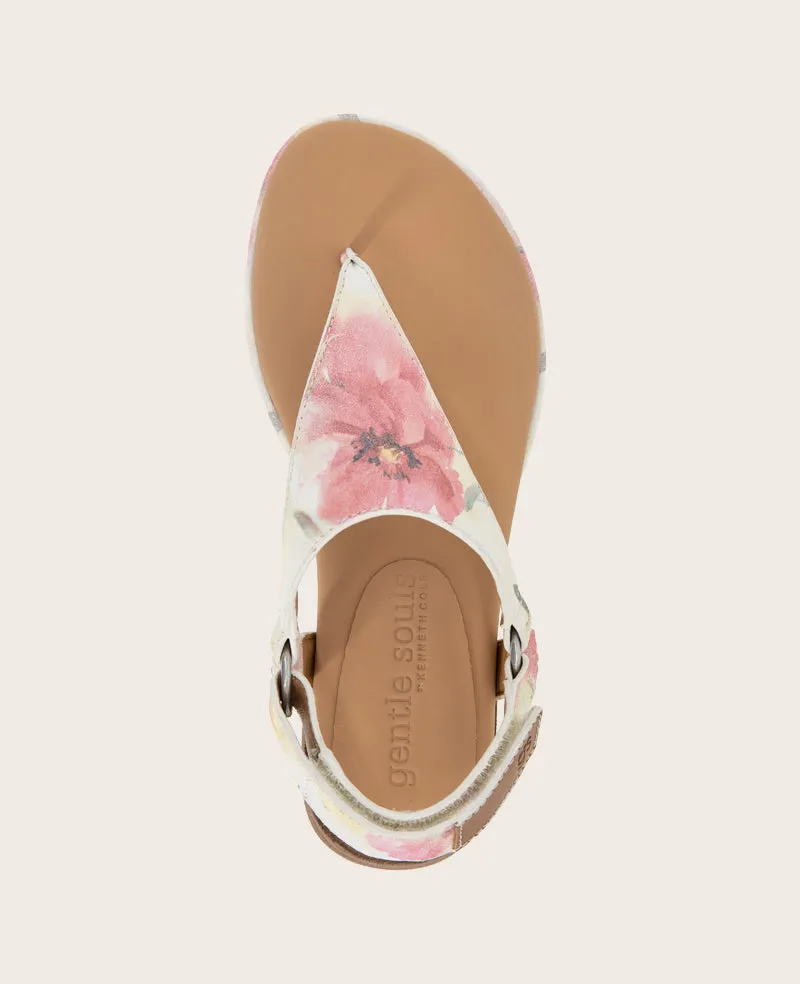 GENTLE SOULS - Holly Suede Floral Ankle Strap Thong