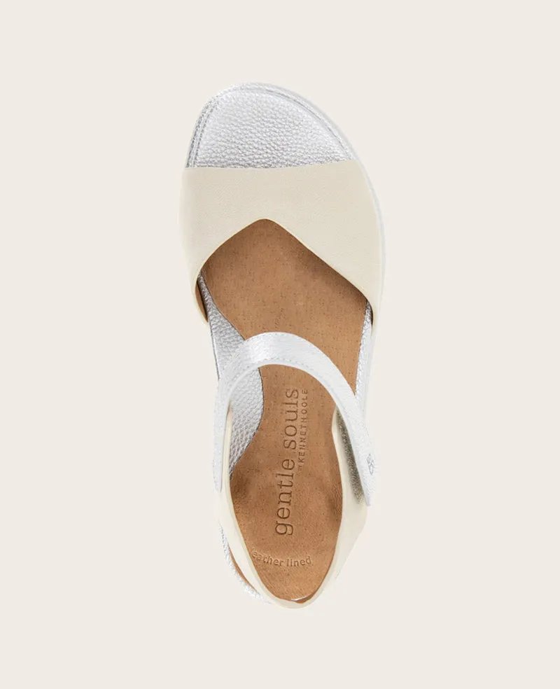 GENTLE SOULS - Jalleen Metallic Combo Ankle Strap Wedge