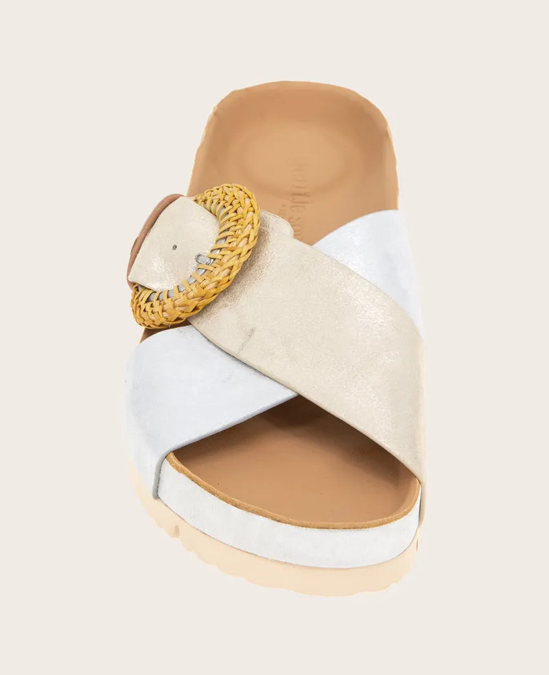 GENTLE SOULS - Louisa X Band Metallic Combo Platform Slip On
