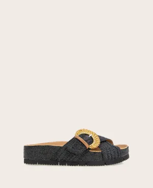 GENTLE SOULS - Louisa X Band Raffia Platform Slip On