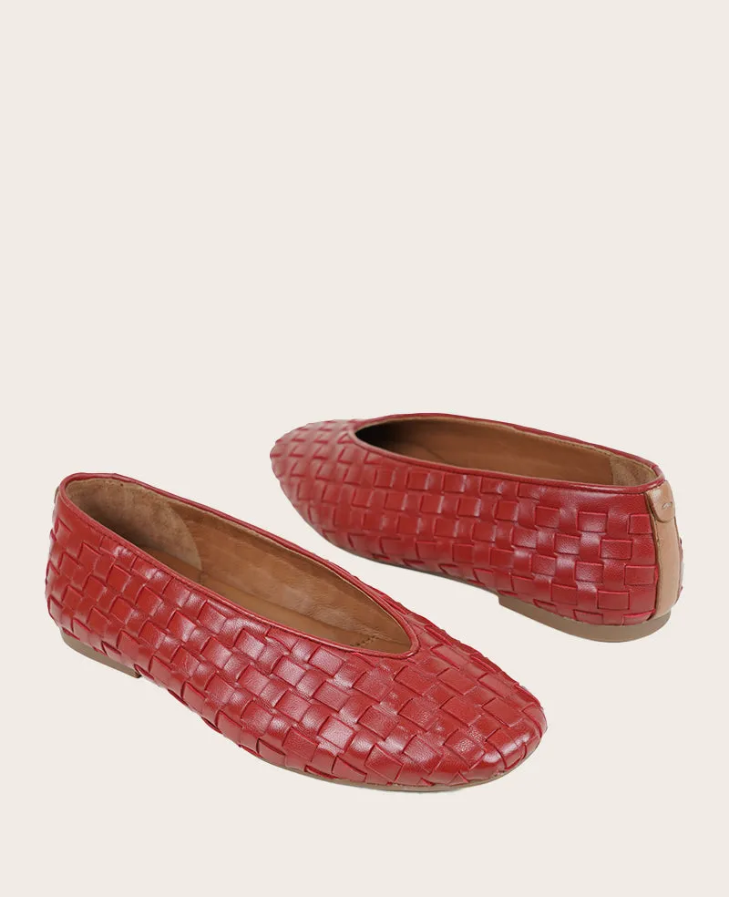 GENTLE SOULS - Willow Woven Leather Flat