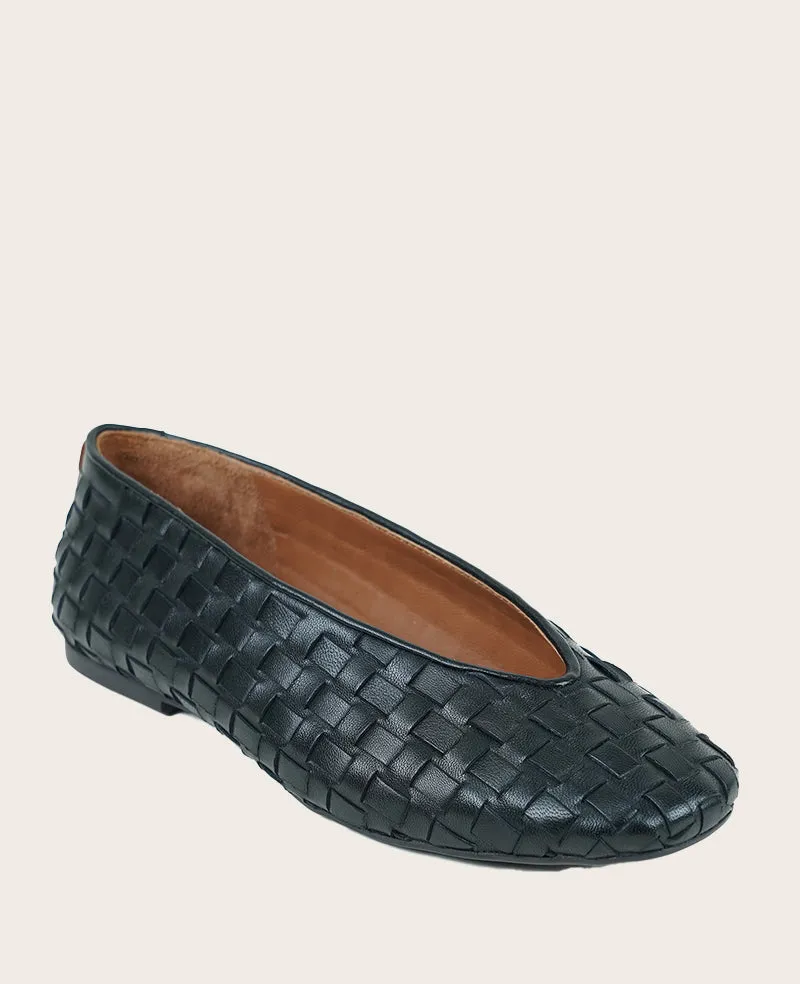 GENTLE SOULS - Willow Woven Leather Flat
