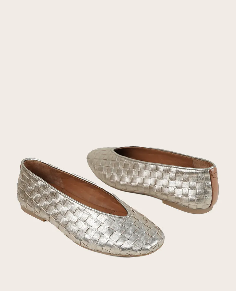 GENTLE SOULS - Willow Woven Leather Flat