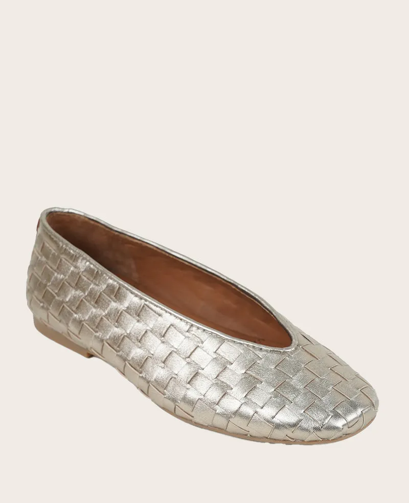 GENTLE SOULS - Willow Woven Leather Flat