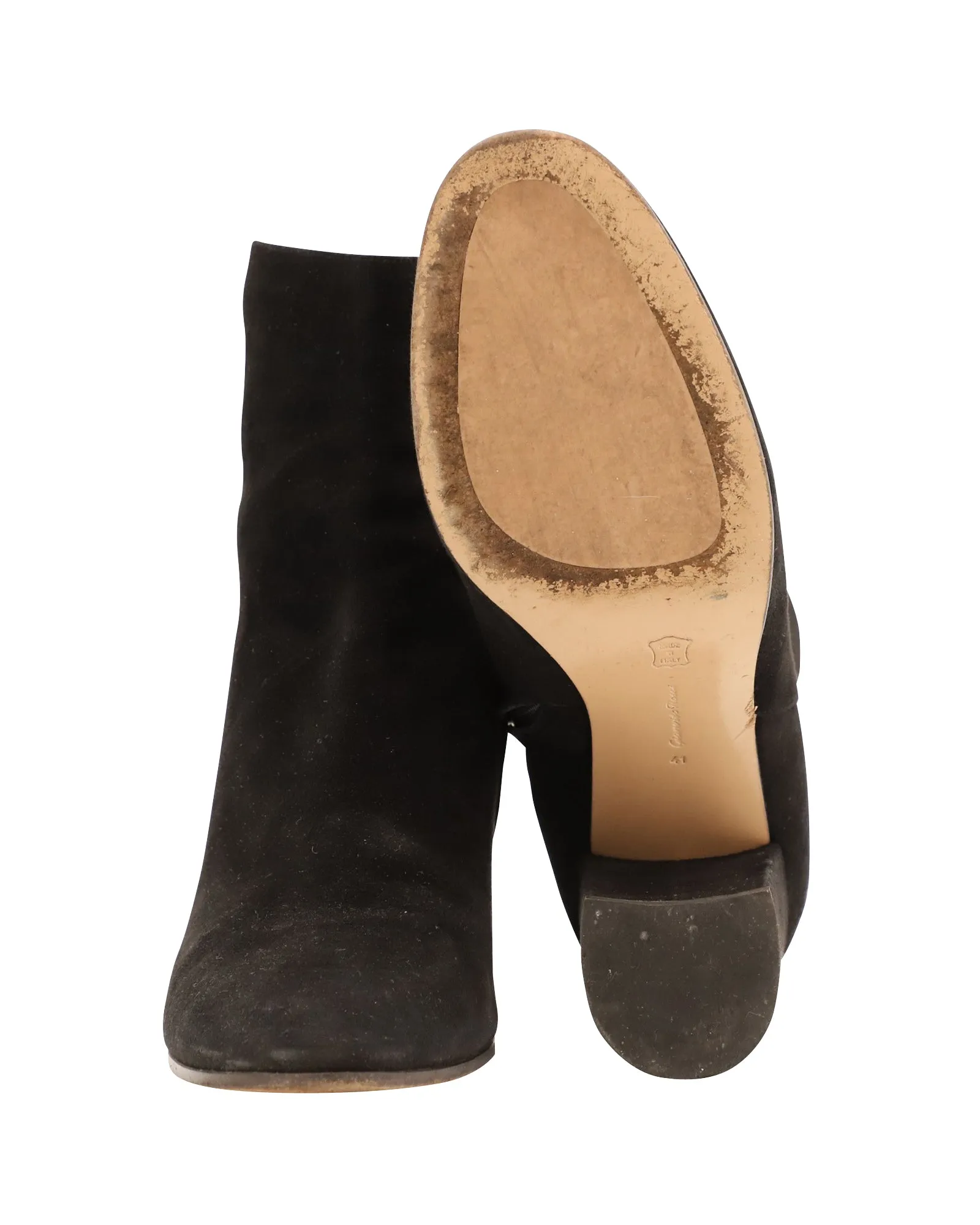 Gianvito Rossi Ankle Booties in Black Suede
