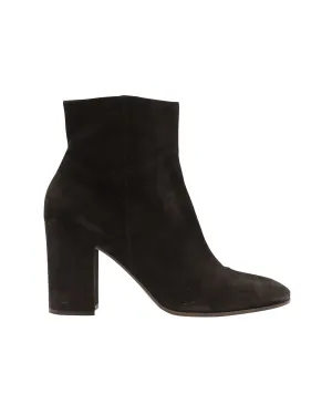 Gianvito Rossi Ankle Booties in Black Suede