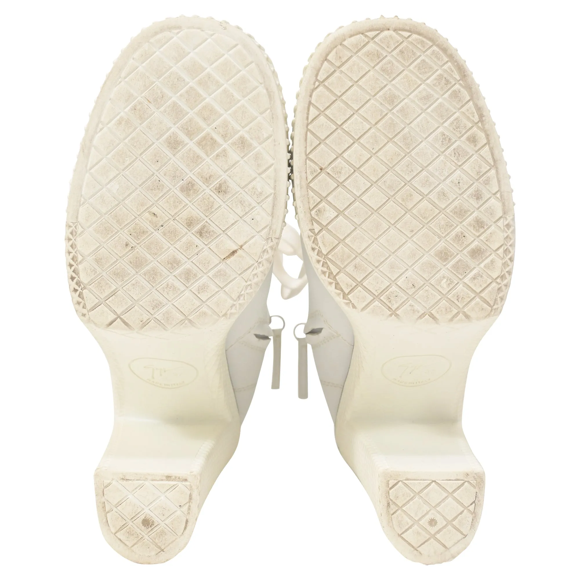 Giuseppe Zanotti Lace-Up Boots in White Leather
