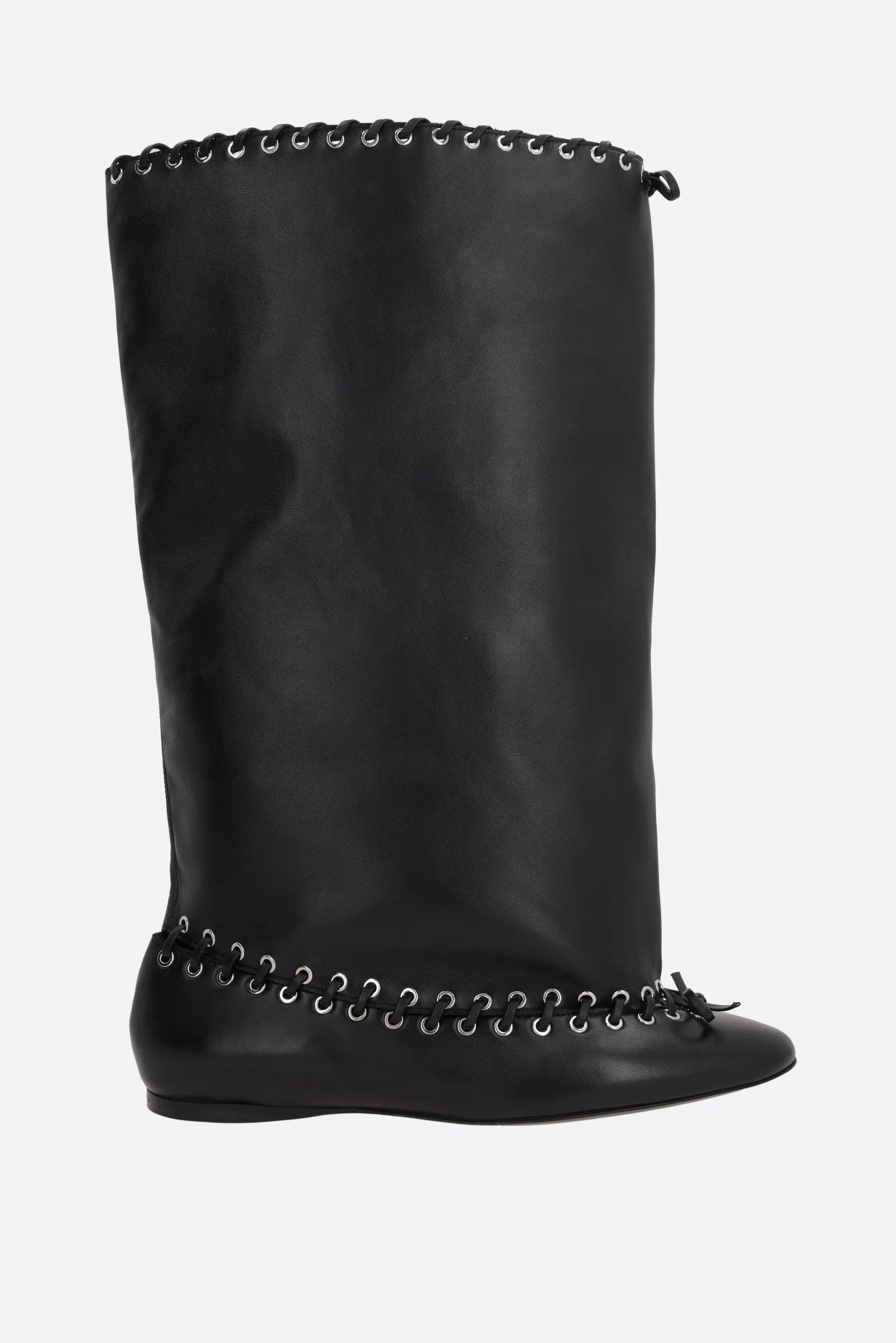 Grommet boots in nappa leather