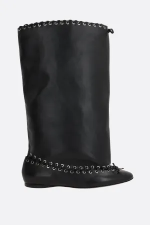 Grommet boots in nappa leather