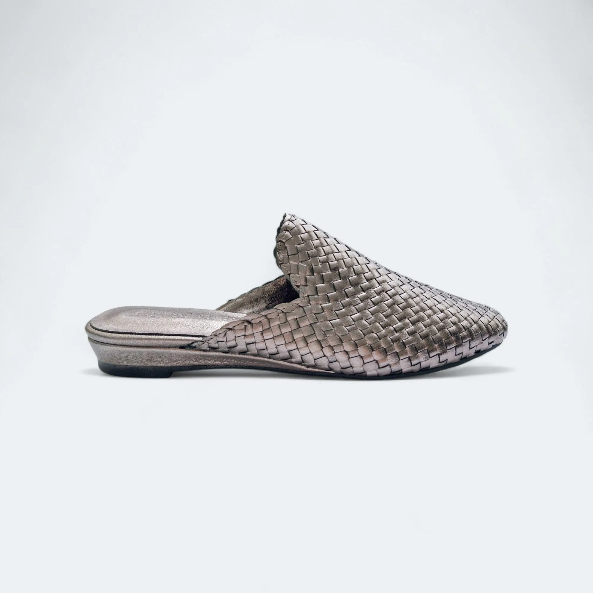 Handwoven leather flat mules - 4013019