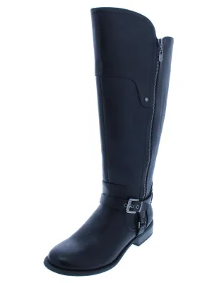 Harson Womens Faux Leather Riding Over-The-Knee Boots